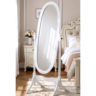 Sunvega Silver Cheval Mirror with Wood Frame for Traditional Decor Tilts