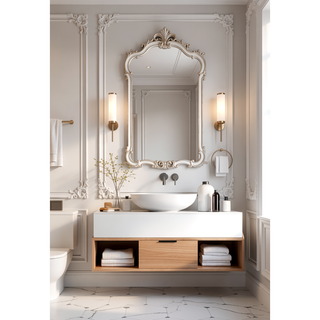 Sunvega 20x30 Inch Black Arched Wall Mirror with Anti-Rust Aluminum Frame
