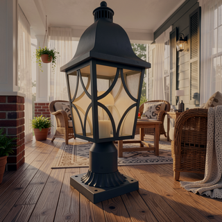 Sunvega Outdoor Post Light Fixture with Waterproof Aluminum Housing and Glass