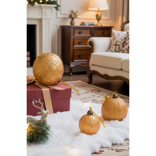 Sunvega Glass Glitter Painted Christmas Ball Ornaments Set of 12 for Holiday Decor
