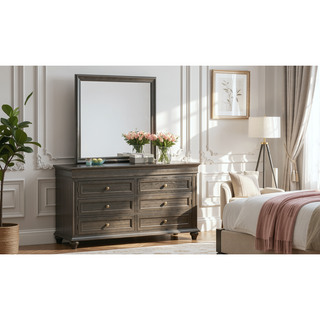 Sunvega Silver Champagne Nightstand with Two Spacious Drawers for Bedroom