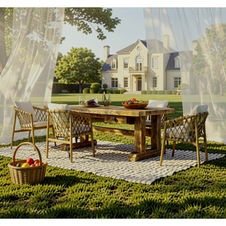 Sunvega Reversible Outdoor Rug with Protective Coating and Strap Stakes for Patio