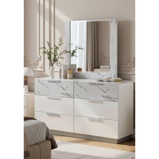 Sunvega Lacquer Frame Mirror with Integrated LED Lighting for Modern Decor