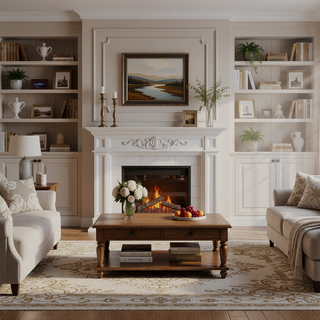 Sunvega Fir Wood Wall Mounted Fireplace Mantel Shelf with Flat Surface for Home Decor