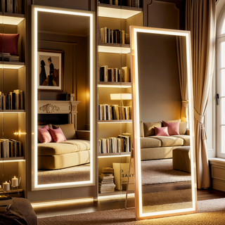 Sunvega Super Bright Dimmable LED Full Length Mirror with Shatterproof HD Glass