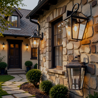 Sunvega Modern Black Metal Clear Glass Outdoor Wall Lantern Light for Porch Patio