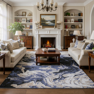 Sunvega Stain Resistant Non-Shedding Abstract Area Rug for Living Room Bedroom