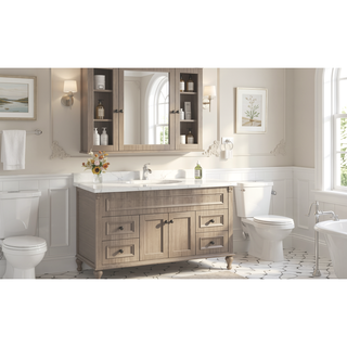 Sunvega Wall Mounted Medicine Cabinet with Mirror and Adjustable Storage Shelves
