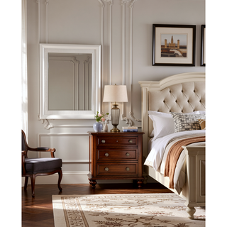 Sunvega Silver Champagne Mirror with Low Distortion Glass and Wood Veneers