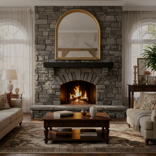 Sunvega Fir Wood Wall Mounted Fireplace Mantel Shelf with Flat Surface for Home Decor