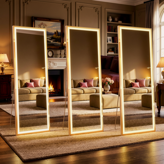 Sunvega Super Bright Dimmable LED Full Length Mirror with Shatterproof HD Glass