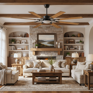 Sunvega 52 Inch Windmill Ceiling Fan with Lights Remote 8 Blades 6-Speed DC Motor