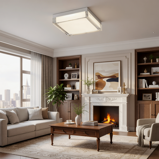 Sunvega 8-inch Chrome Integrated LED Flush Mount with Selectable Color Temperature