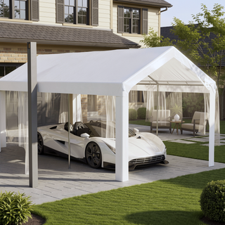 Sunvega 10' x 20' Carport Replacement Canopy Cover with Ball Bungee Cords, UV and Water Resistant
