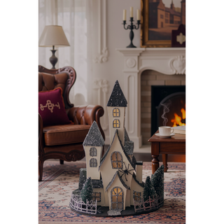 Sunvega Handcrafted 4.3x4x26.8 Inch Fabric Sitting Black Gnome With Broomstick