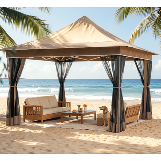 Sunvega Pop Up Gazebo with Adjustable Height Mesh Netting and Carry Bag