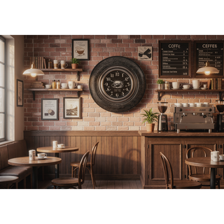 Sunvega 20 Inch Round Charcoal Grey Transitional Wall Clock with Quartz Movement