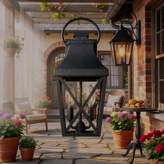 Sunvega Traditional Matte Black Outdoor Wall Sconce with Clear Glass Shade for Front Door