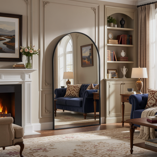 Sunvega 20x30 Inch Black Arched Wall Mirror with Anti-Rust Aluminum Frame