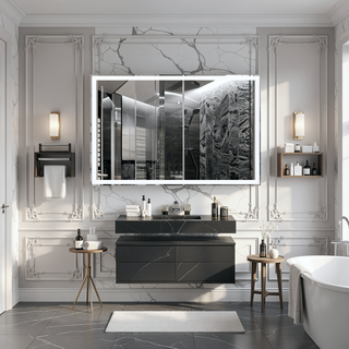 Sunvega Oversized 72x32 Inch LED Bathroom Mirror with 3 Color Modes and Aluminum Frame