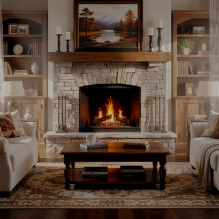Sunvega Fir Wood Wall Mounted Fireplace Mantel Shelf with Flat Surface for Home Decor