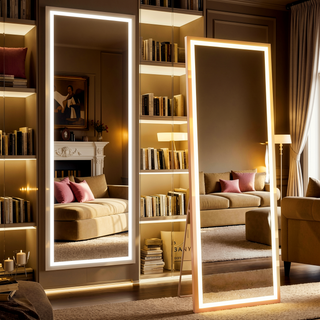 Sunvega Super Bright Dimmable LED Full Length Mirror with Shatterproof HD Glass