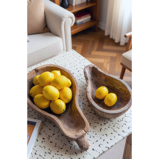 Sunvega 12x4 Inch Mango Wood Round Decorative Bowl with Natural Knots