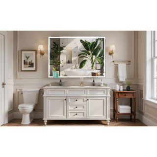 Sunvega 30x36 Inch LED Bathroom Vanity Mirror with Anti-Fog Touch Switch and Memory