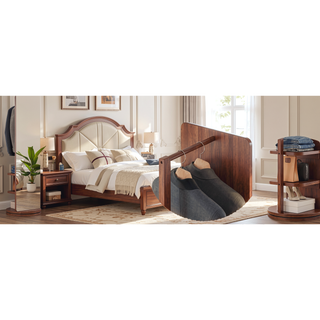Sunvega 360° Rotating Full Length Mirror with Solid Wood Hook Storage Rack for Bedroom