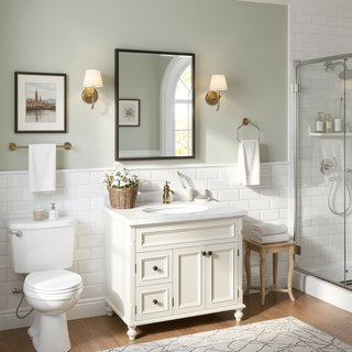 Sunvega 32-inch Aluminum Silver Bathroom Mirror with Durable Frame and Sleek Finish