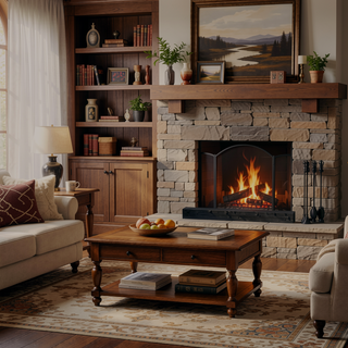 Sunvega Fir Wood Wall Mounted Fireplace Mantel Shelf with Flat Surface for Home Decor