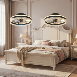Sunvega Ultra Quiet Ceiling Fan with Light and Hidden Blades for Bedroom