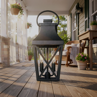 Sunvega Traditional Matte Black Outdoor Wall Sconce with Clear Glass Shade for Front Door