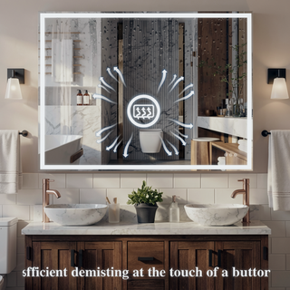 Sunvega 30x36 Inch LED Bathroom Vanity Mirror with Anti-Fog Touch Switch and Memory