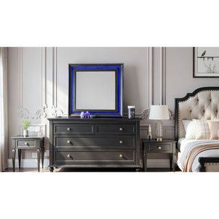Sunvega Elegant Transitional Mirror In Metallic Black For Compact Areas