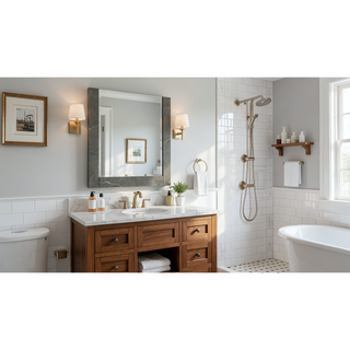 Sunvega Lacquer Frame Mirror with Integrated LED Lighting for Modern Decor