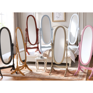 Sunvega Silver Cheval Mirror with Wood Frame for Traditional Decor Tilts