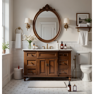 Sunvega Round LED Anti-Fog Bathroom Mirror with Adjustable Light and Dimming