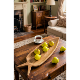Sunvega 12x4 Inch Mango Wood Round Decorative Bowl with Natural Knots