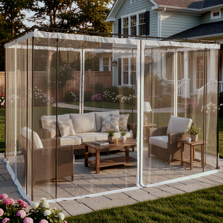 Sunvega 10x10 Gazebo Mesh Netting Screen Replacement with Zippers for Patio Porch
