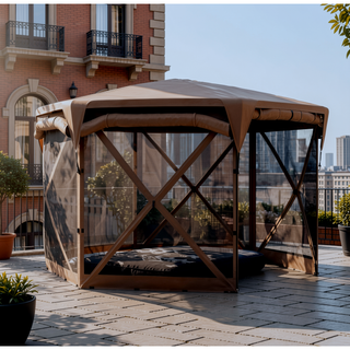 Sunvega Pop Up Gazebo Screen Tent with Adjustable Mesh Sidewalls and Removable Roof Cover