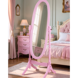 Sunvega Silver Cheval Mirror with Wood Frame for Traditional Decor Tilts