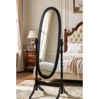 Sunvega Silver Cheval Mirror with Wood Frame for Traditional Decor Tilts