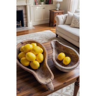 Sunvega 12x4 Inch Mango Wood Round Decorative Bowl with Natural Knots