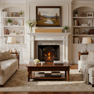 Sunvega Fir Wood Wall Mounted Fireplace Mantel Shelf with Flat Surface for Home Decor