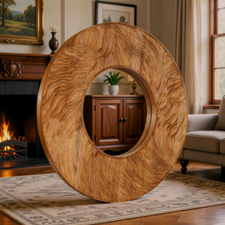 Sunvega Sunburst-Shaped PU Art Decorative Wall Mirror for Bathroom Bedroom