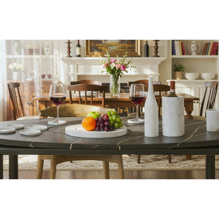Sunvega Gold Yellow Beige Natural Marble 10-Piece Luxury Dining Room Accessories Set