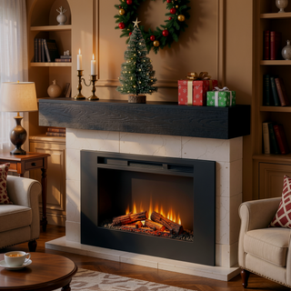 Sunvega Fir Wood Wall Mounted Fireplace Mantel Shelf with Flat Surface for Home Decor