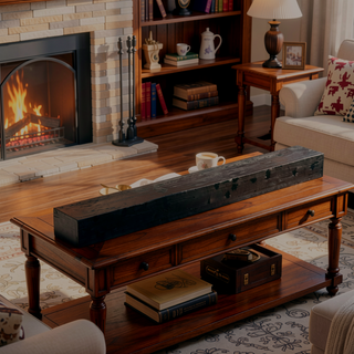 Sunvega Fir Wood Wall Mounted Fireplace Mantel Shelf with Flat Surface for Home Decor