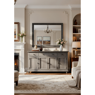 Sunvega Naima Gray Finish Mirror with Simple Clean Design and Smooth Non Beveled Edge